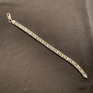 Greek key silver bracelet